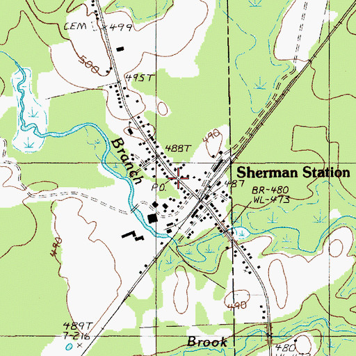 Topographic Map of Stacyville Post Office, ME
