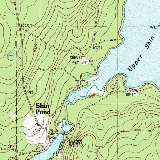 Topographic Map of Shin Pond Village Campground, ME