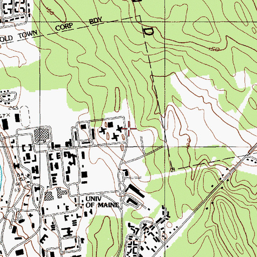 Topographic Map of Somerset Hall, ME