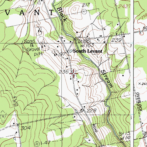 Topographic Map of South Levant Baptist Church, ME