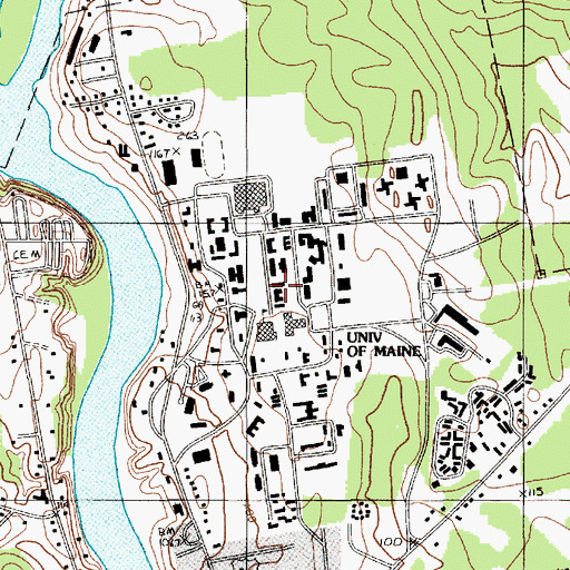 Topographic Map of South Stevens Hall, ME