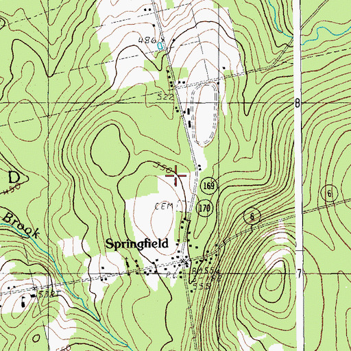 Topographic Map of Springfield Community Chapel, ME