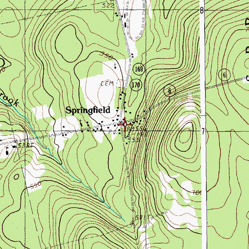 Topographic Map of Springfield Post Office, ME
