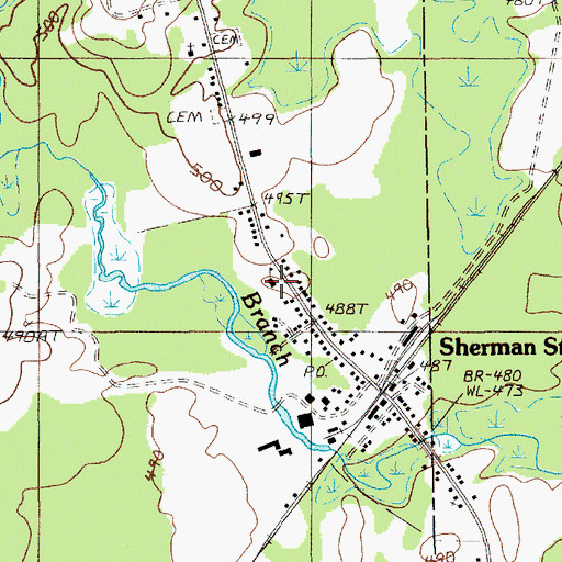 Topographic Map of Stacyville Elementary School, ME