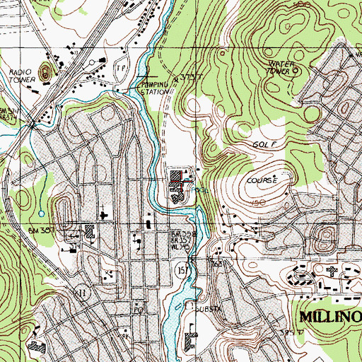 Topographic Map of Stearns High School, ME