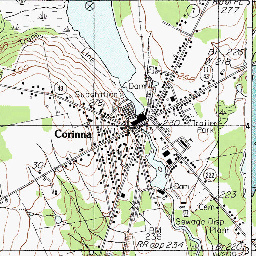 Topographic Map of Stewart Free Library, ME