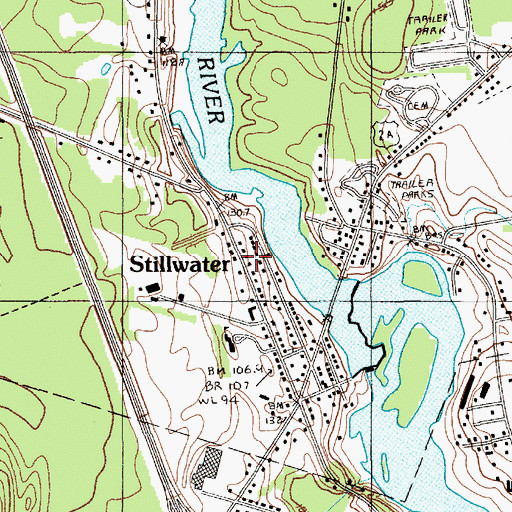 Topographic Map of Stillwater Post Office, ME
