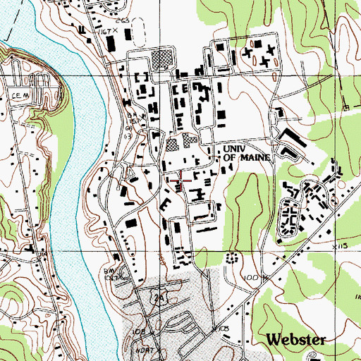 Topographic Map of Stodder Hall and Commons, ME
