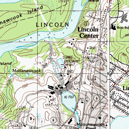 Topographic Map of Town of Lincoln Sewage Treatment Plant, ME