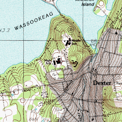 Topographic Map of Tri-County Regional Technical Center, ME