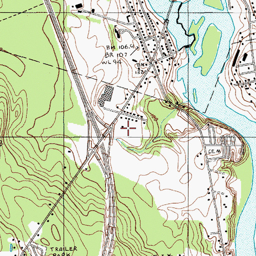Topographic Map of Twin City Shopping Center, ME