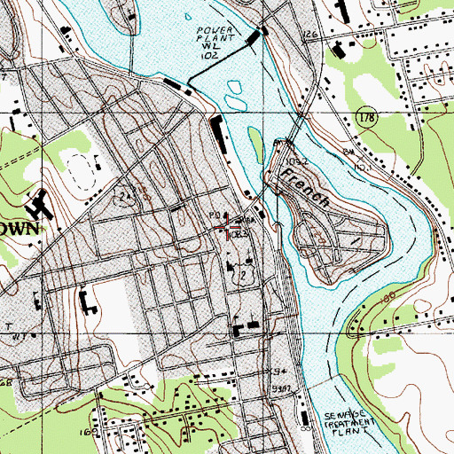 Topographic Map of United Baptist Church, ME