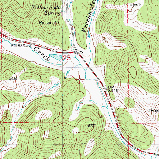 Topographic Map of Freshwater Creek, CO