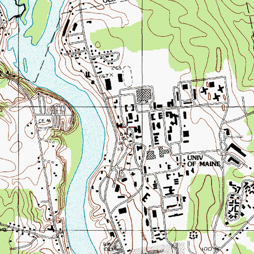 Topographic Map of University Dock and Picnic Area, ME