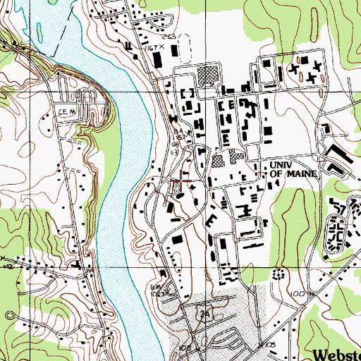 Topographic Map of University of Maine at Orono Historic District, ME