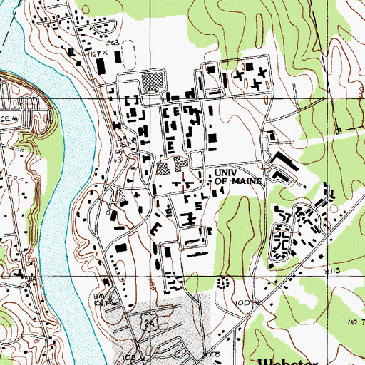 Topographic Map of University of Maine Visitor Center, ME