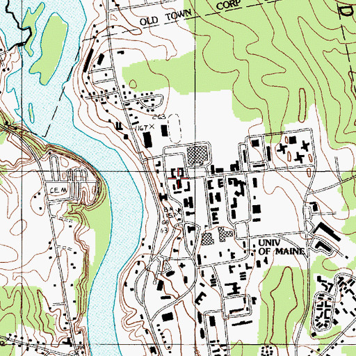 Topographic Map of Wells Common and Conference Center, ME