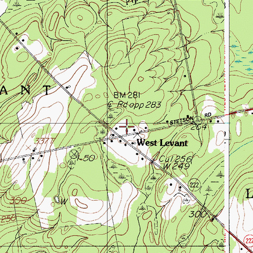 Topographic Map of West Levant Church of God, ME