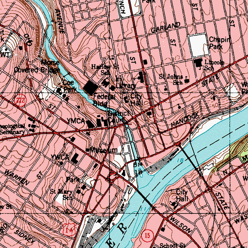 Topographic Map of West Market Square Historic District, ME
