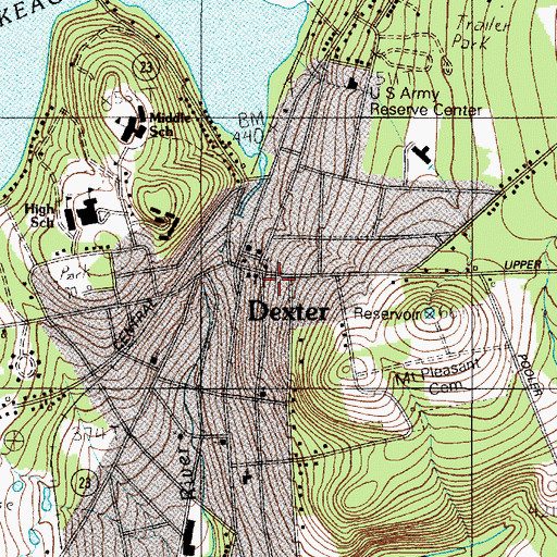 Topographic Map of Wilderness Community Church, ME