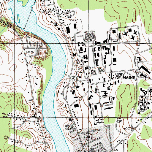 Topographic Map of Wingate Hall, ME