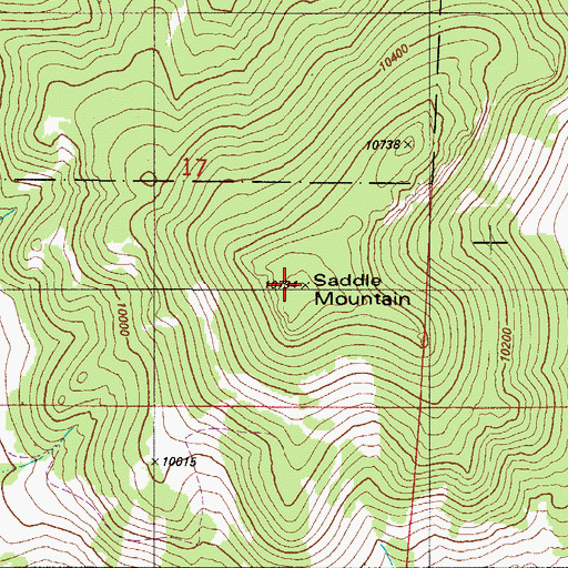 Topographic Map of Saddle Mountain, CO