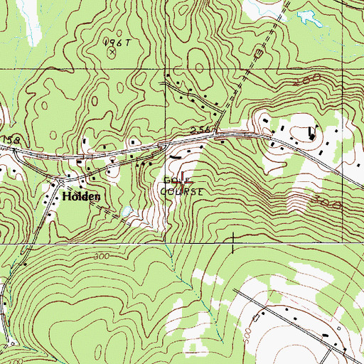 Topographic Map of Woodland Terrace Golf Course, ME