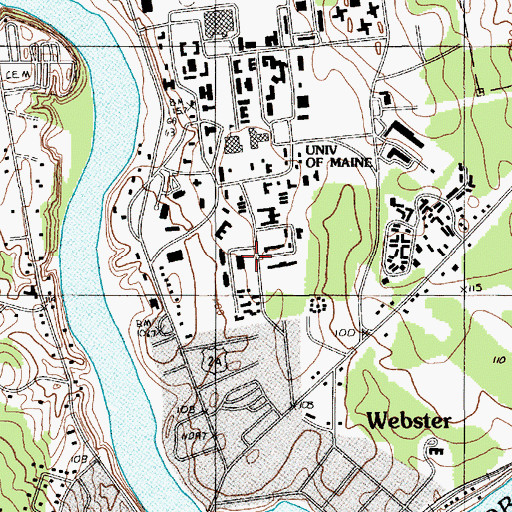 Topographic Map of York Hall and Commons, ME