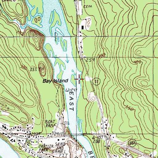 Topographic Map of Bay Island, ME