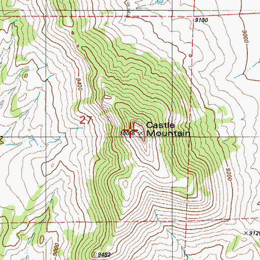 Topographic Map of Castle Mountain, CO