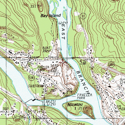 Topographic Map of Medway Post Office, ME