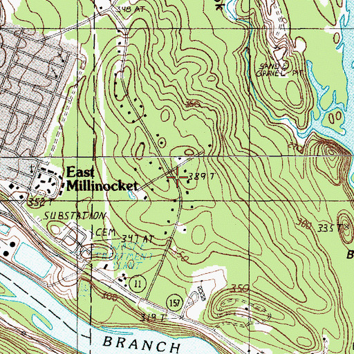 Topographic Map of Oak Park Manor, ME