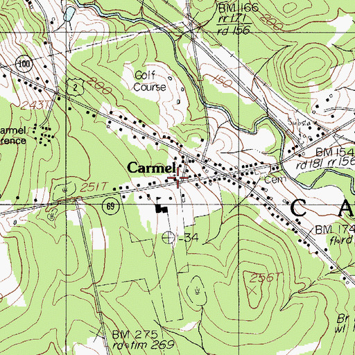 Topographic Map of Glory Chapel, ME