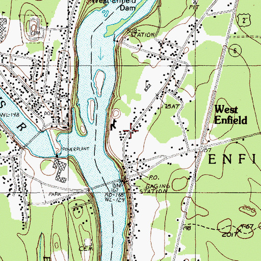 Topographic Map of Church of God, ME