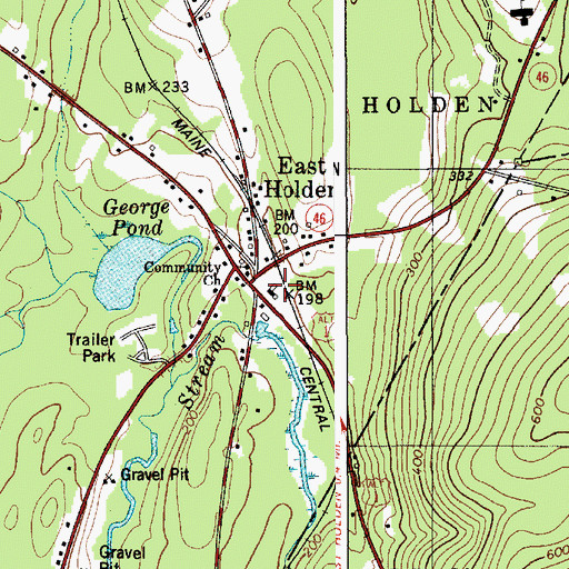 Topographic Map of Holden Station, ME