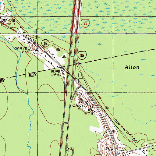 Topographic Map of Interchange 53, ME