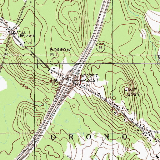 Topographic Map of Interchange 50, ME