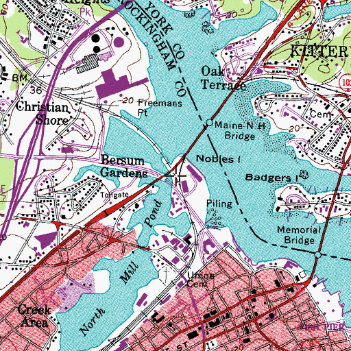 Topographic Map of Albacore Park, NH