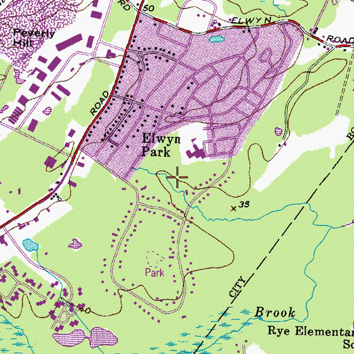 Topographic Map of Elwyn Park, NH