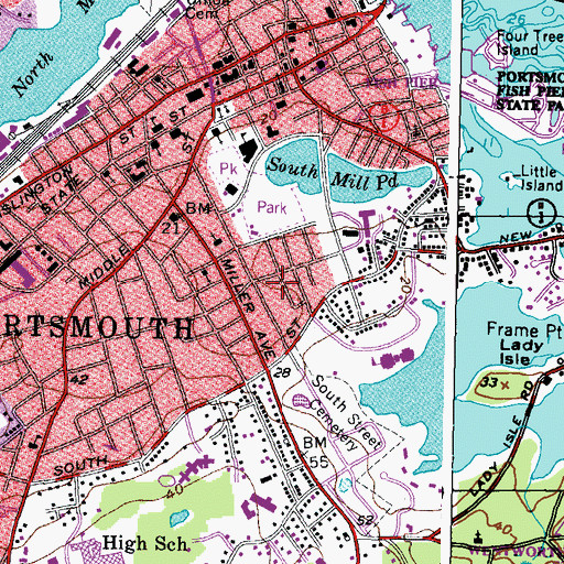 Topographic Map of First Church of Christ Scientist, NH