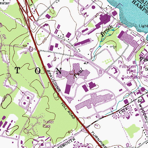 Topographic Map of Fox Run Mall Shopping Center, NH