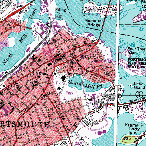 Topographic Map of Governor John Langdon House and Garden, NH