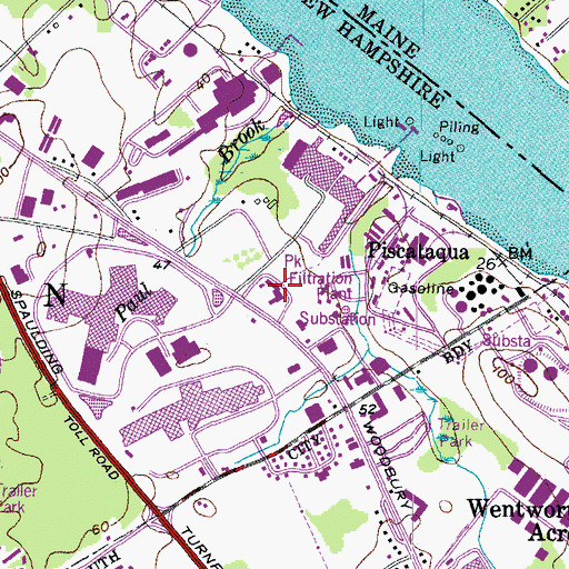 Topographic Map of Great Bay School, NH