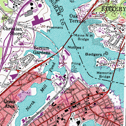 Topographic Map of Greater Portsmouth Chamber of Commerce, NH