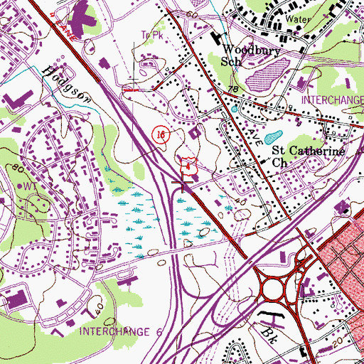 Topographic Map of Interchange 1, NH