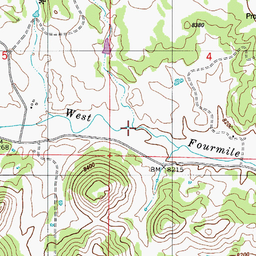 Topographic Map of Cobb Creek, CO
