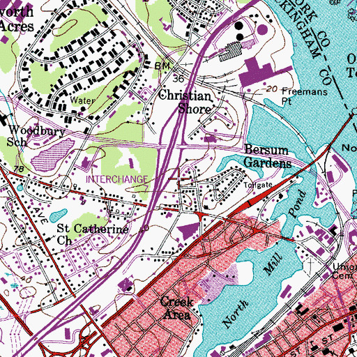 Topographic Map of Interchange 7, NH
