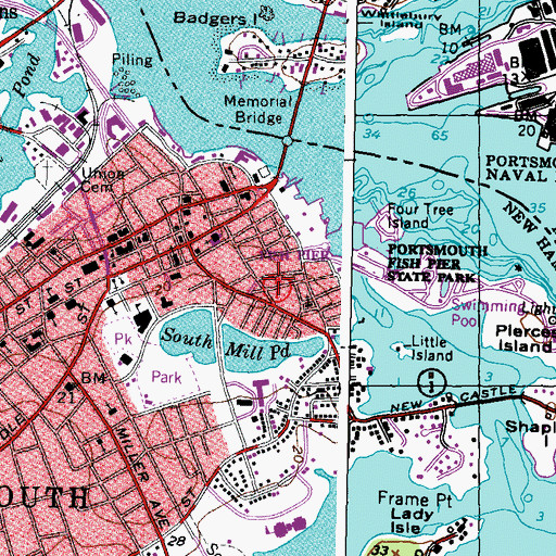 Topographic Map of James T Fields House, NH