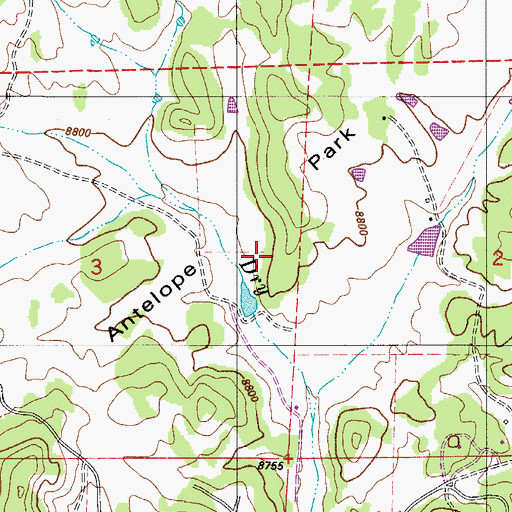 Topographic Map of Antelope Park, CO