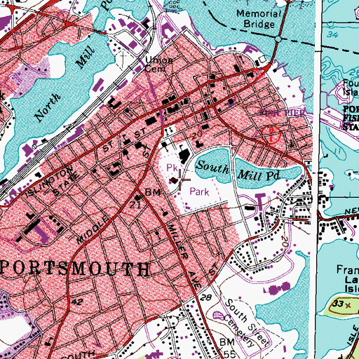 Topographic Map of Kennedy Center, NH